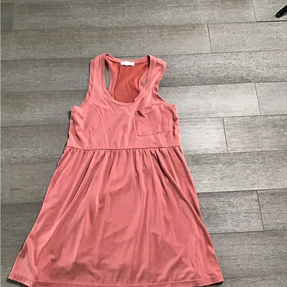 Red LA Hearts Sleeveless Pink Dress with Pocket
